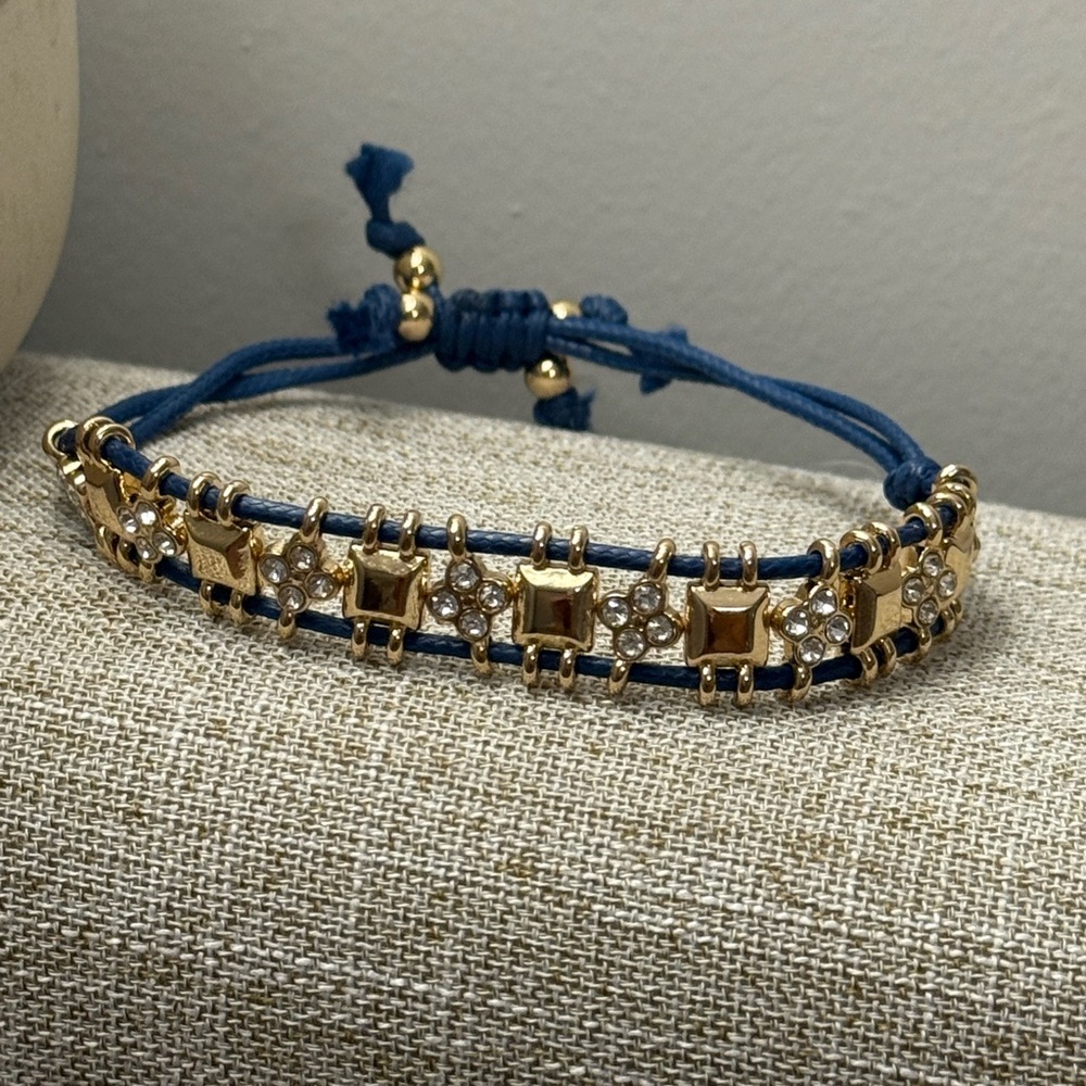 Elegant Gold and Blue Bracelet